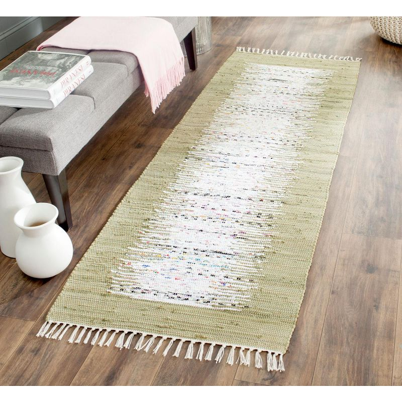 Montauk MTK711 Hand Woven Indoor Runner Rug - Ivory/Olive - 2'3"x7' - Safavieh.