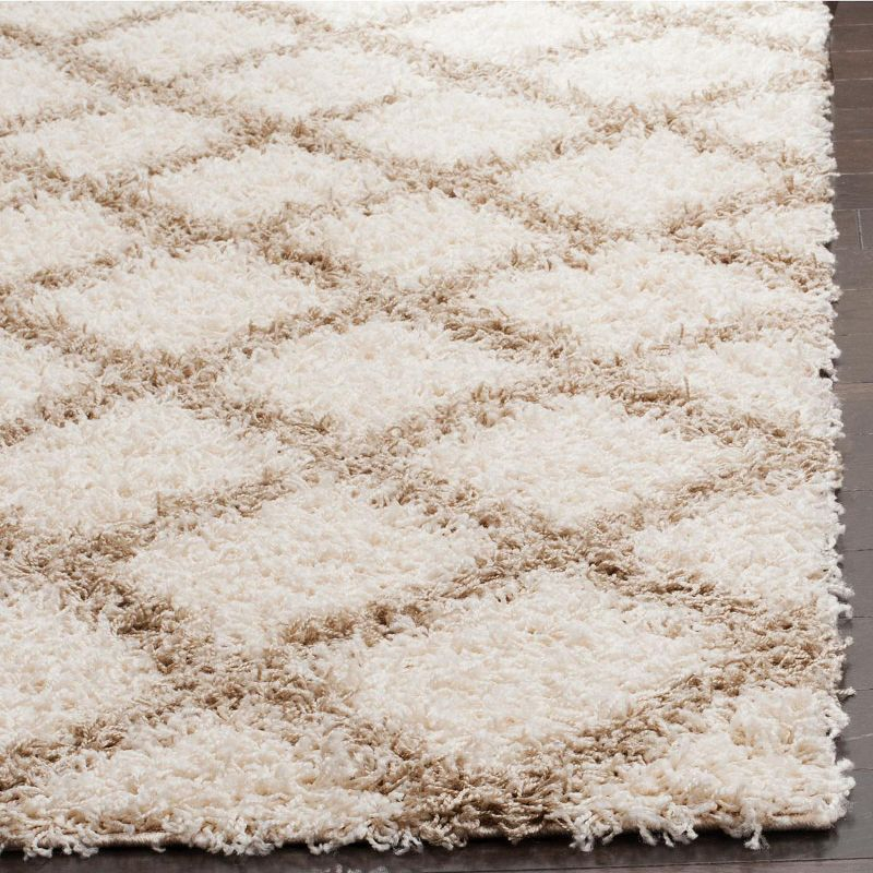 Dallas Shag SGD258 Power Loomed Indoor Area Rug - Ivory/Beige - 5'1"x7'6" - Safavieh.
