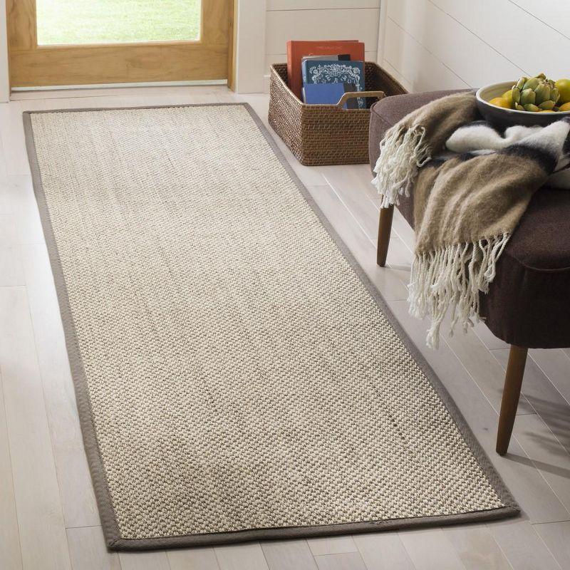 Natural Fiber NF143 Power Loomed Indoor Runner Rug - Marble/Khaki - 2'6"x8' - Safavieh.