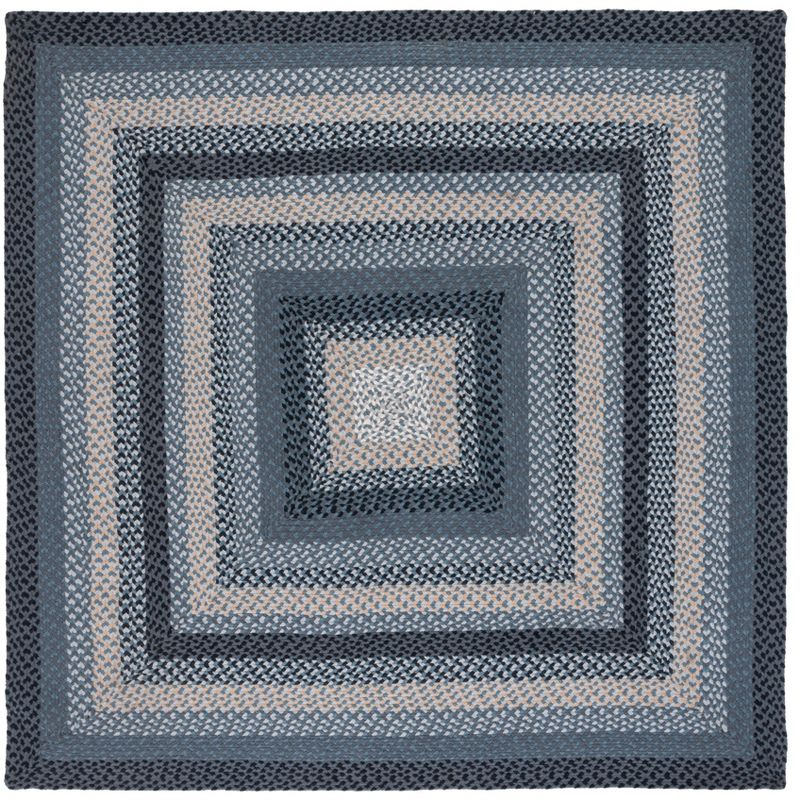 Braided BRD651 Flat Weave Indoor Area Rug - Dark Grey/Blue - 6'x6' - Safavieh