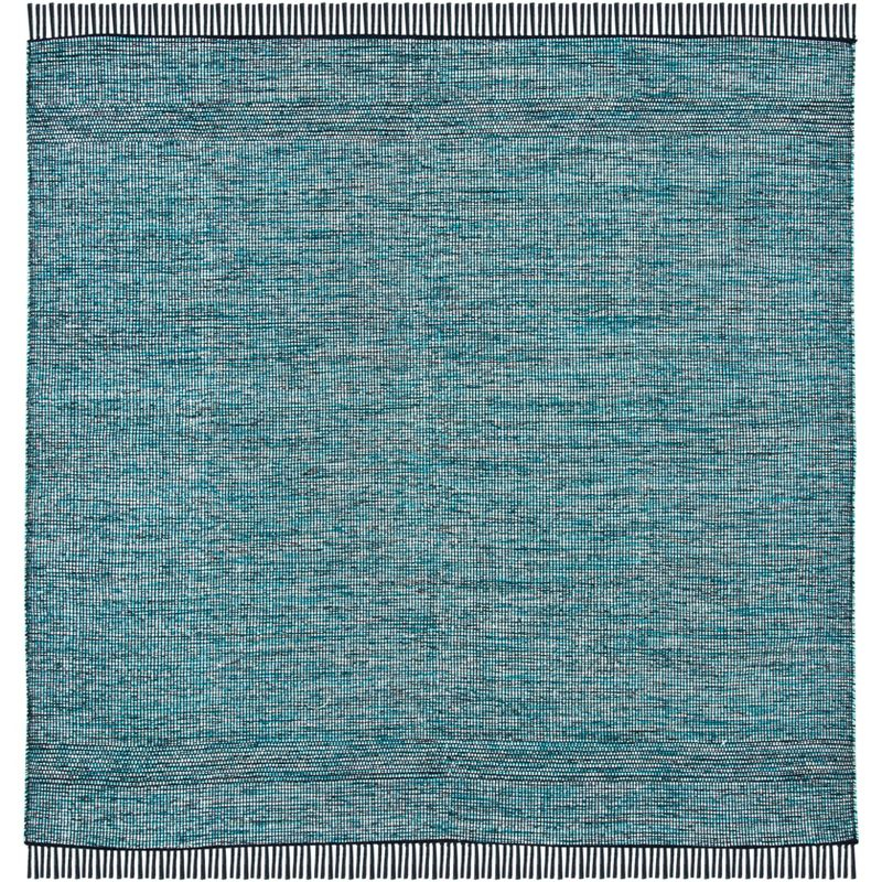 Montauk MTK620 Hand Woven Area Rug - Turquoise/Black - 6'x6' - Safavieh.