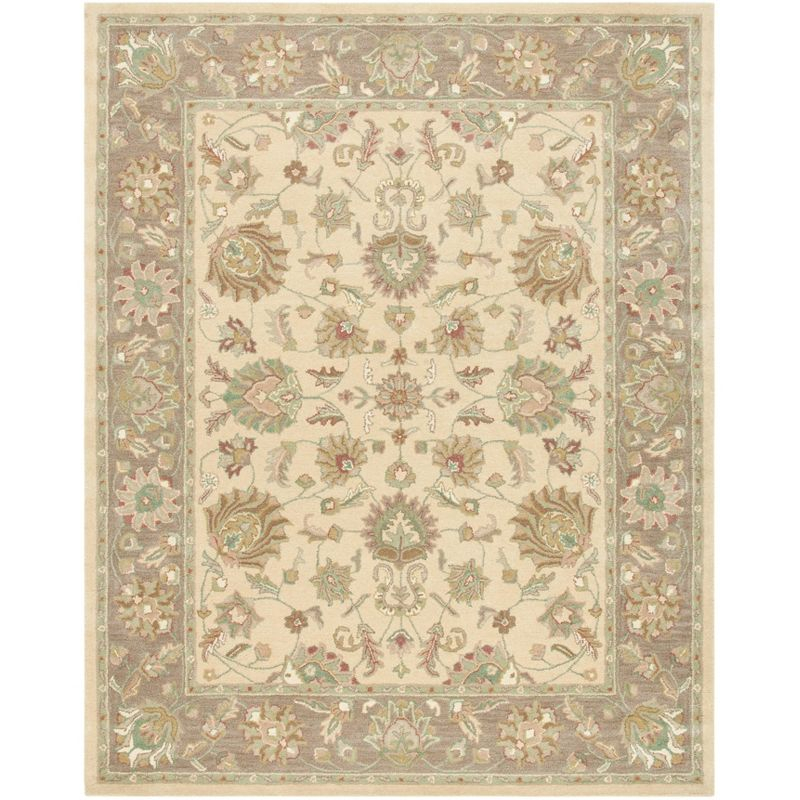 Heritage HG343 Hand Tufted Area Rug - Ivory/Brown - 7'6"x9'6" - Safavieh.
