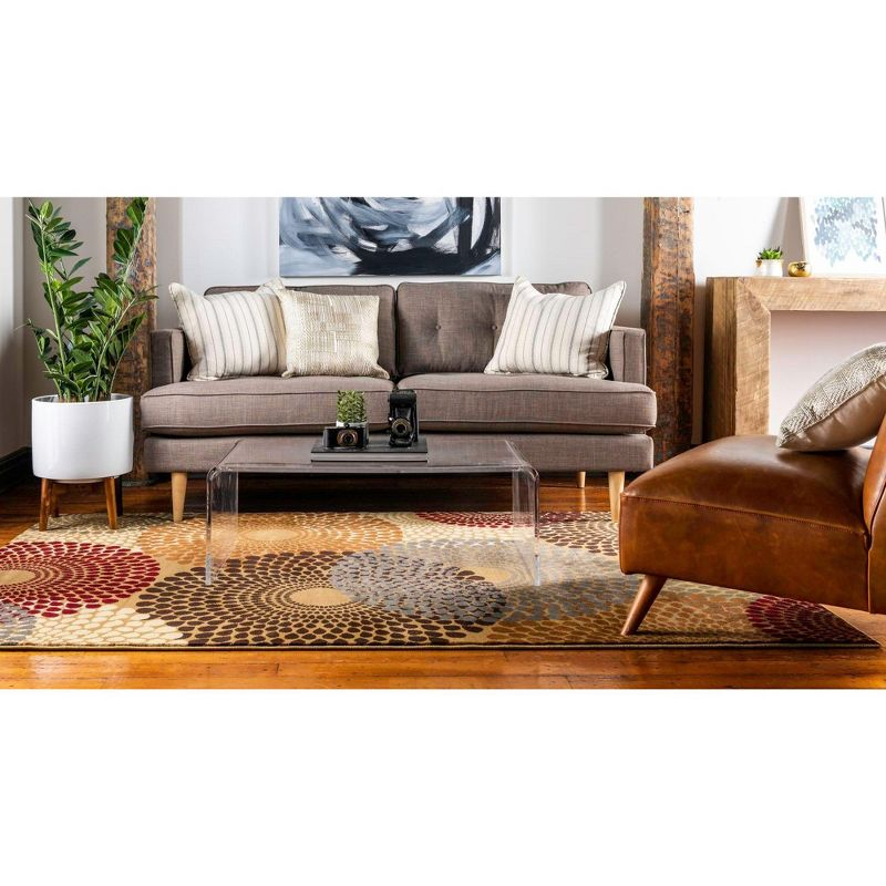 Unique Loom Barista Collection Area Rug - Java (5' 3" x 8' Rectangle Beige/Black)