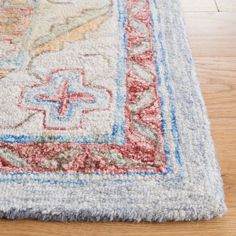 Metro MET352 Hand Tufted Indoor Area Rug - Grey/Rust - 4'x6' - Safavieh