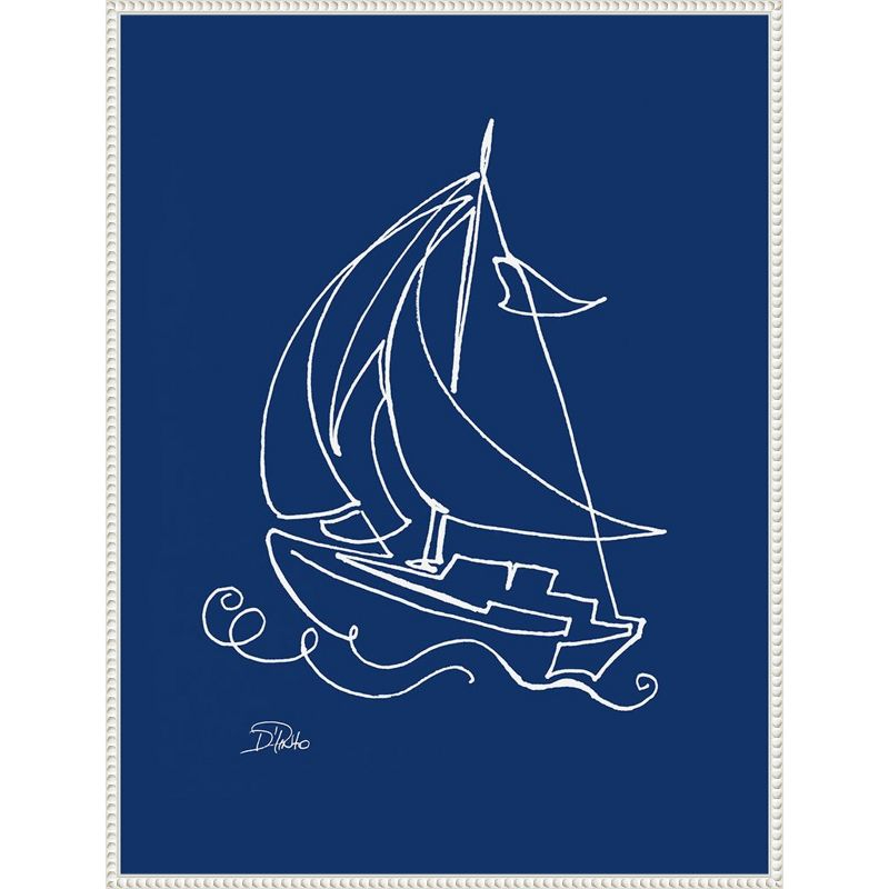 Amanti Art Little Sail On Blue by Patricia Pinto Canvas Wall Art Print Framed 23 x 30-in.