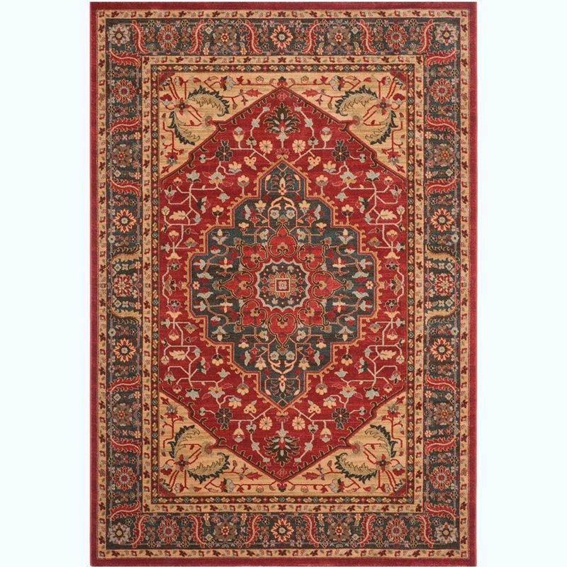 Mahal MAH621 Power Loomed Indoor Area Rug - Navy/Red - 6'7"x9'2" - Safavieh.