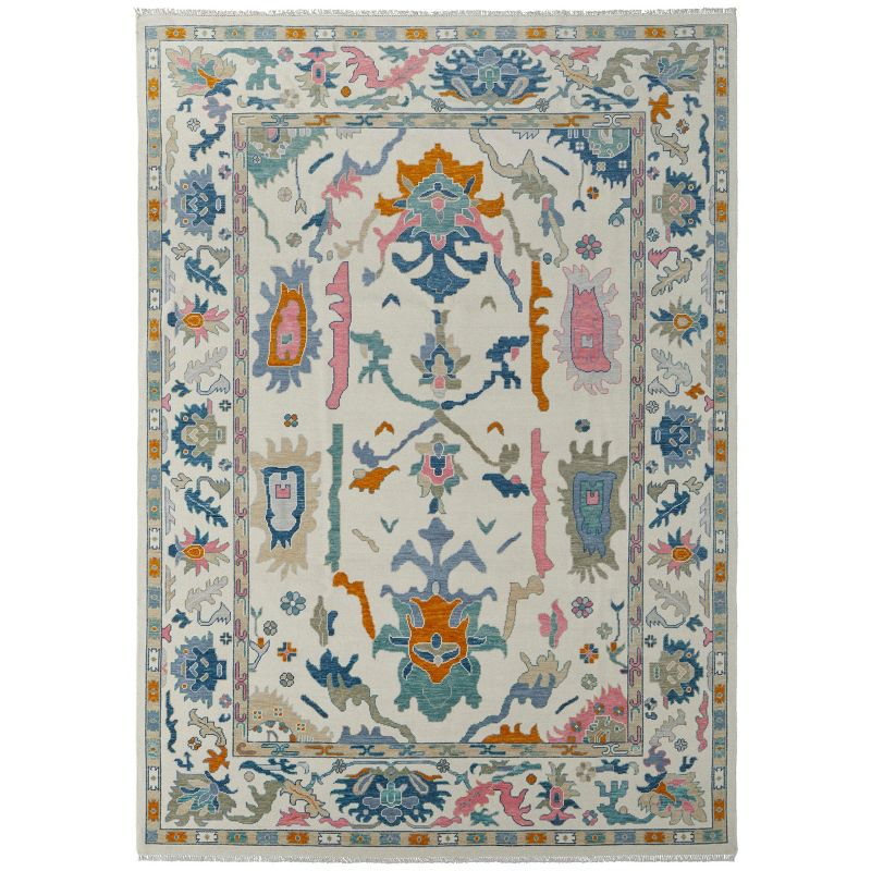 Karina Transitional Floral & Botanical Ivory/Blue/Pink Area Rug