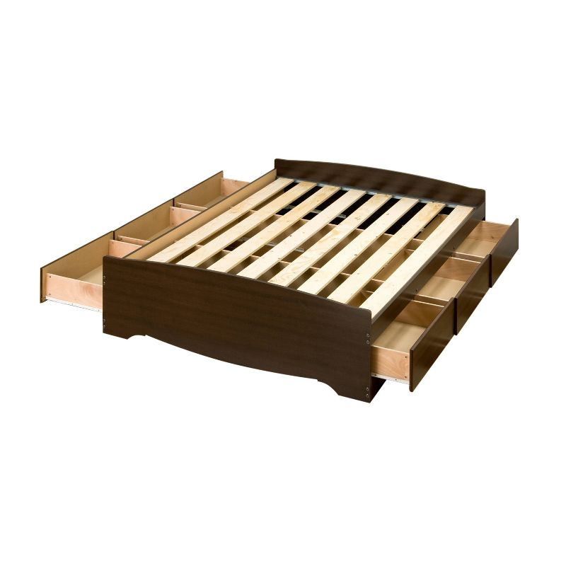 Full Mate's Platform Storage Bed with 6 Drawers Espresso - Prepac: Wood Composite, Pine Frame, No Box Spring Required