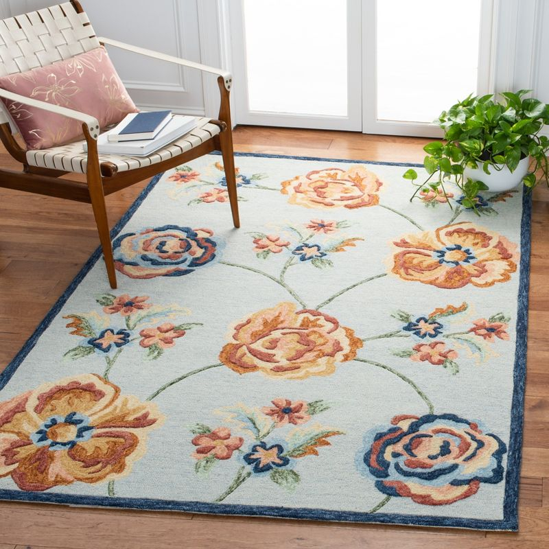 Metro MET101 Hand Tufted Indoor Area Rug - Blue/Ivory - 5'x8' - Safavieh