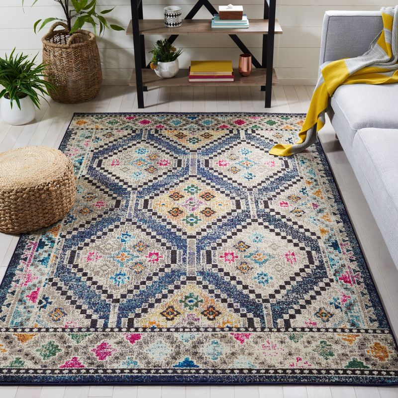 Madison MAD481 Power Loomed Area Rug - Navy/Beige - 3'x5' - Safavieh.