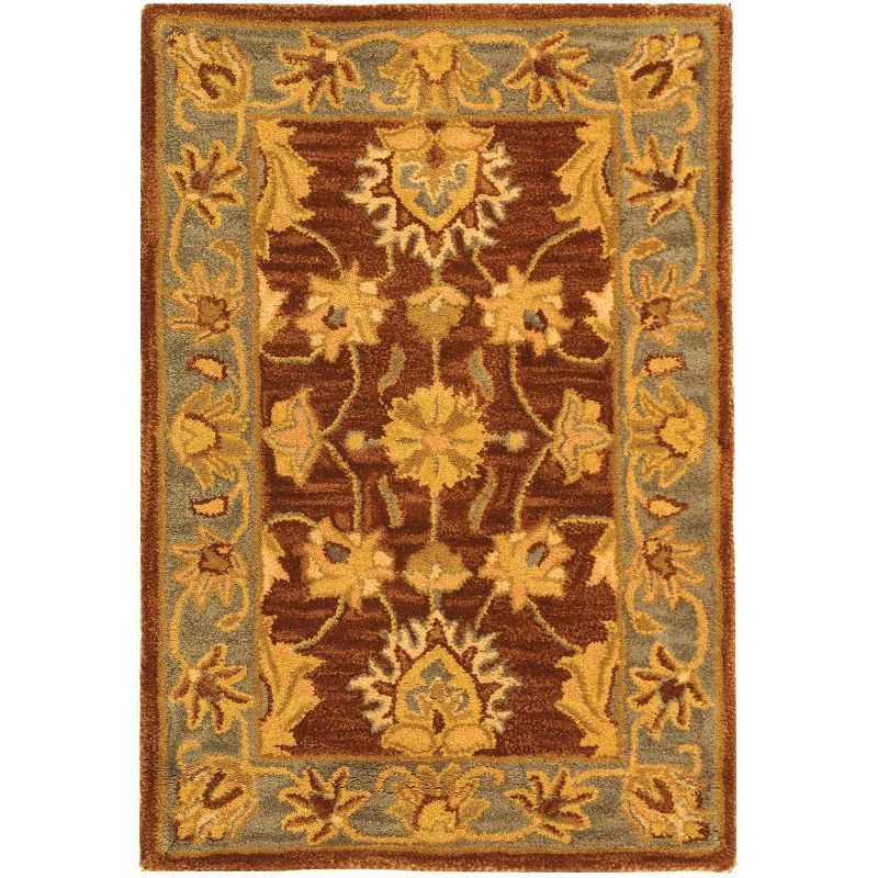 Heritage HG343 Handmade Accent Rug - 2'x3' - Brown/Blue - Safavieh