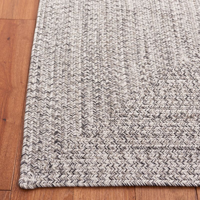 Braided BRA201 Machine Washable UV & Stain Resistant Non-Shedding Hand Woven Indoor/Outdoor Accent Rug - Grey/Ivory - 3'x5' - Safavieh
