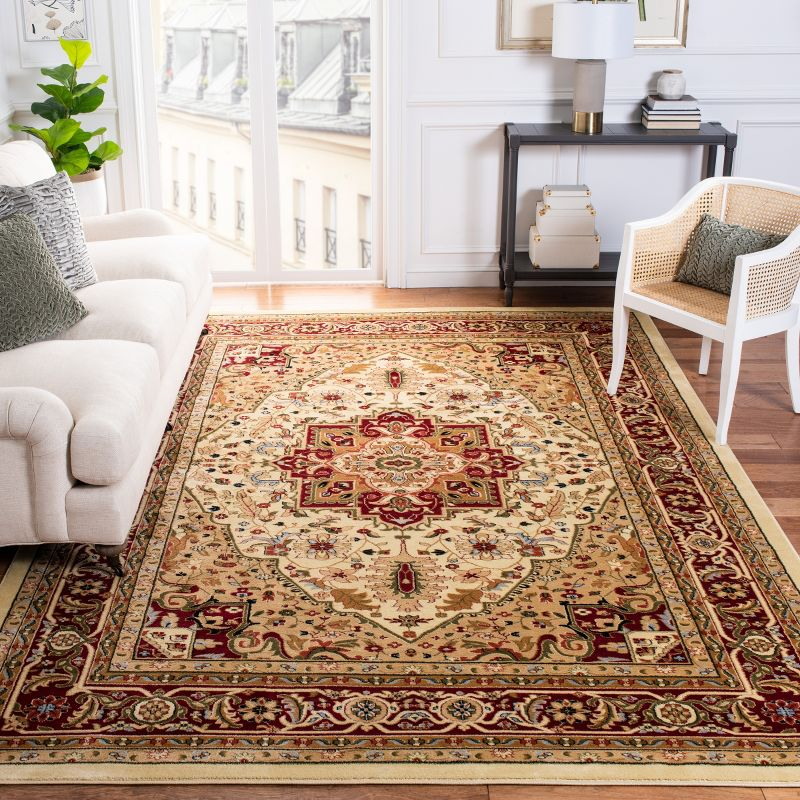 Lyndhurst Heriz LNH330 Power Loomed Area Rug - Ivory/Red - 9'x12' - Safavieh