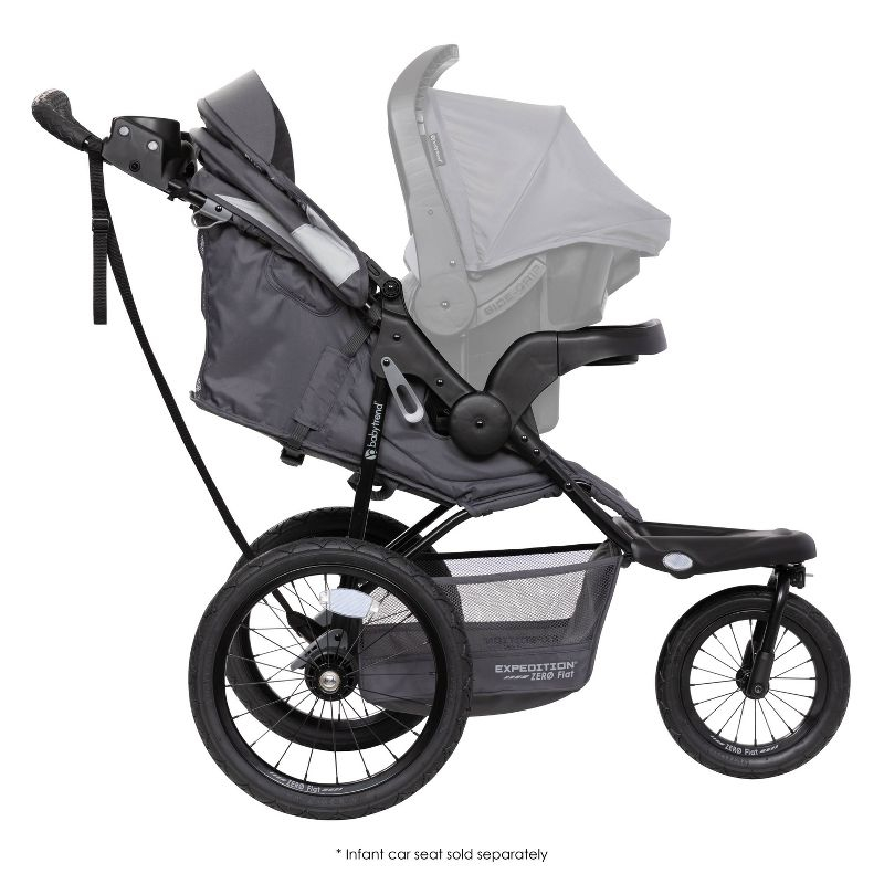 Baby Trend Expedition Zero Flat Stroller Jogger with LED Safety Lights - Dash Gray