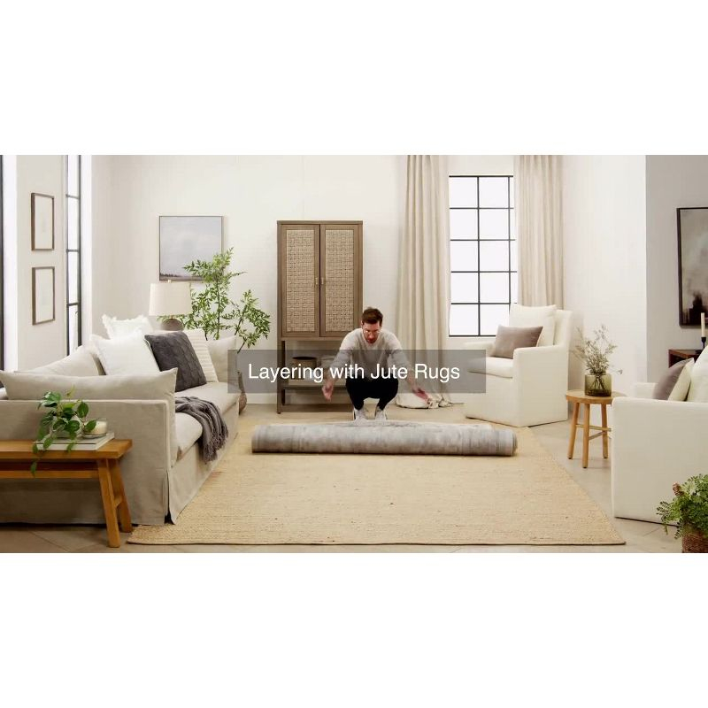Nourison Washable Jute 7'10" x 9'10" Natural Modern Indoor Rug