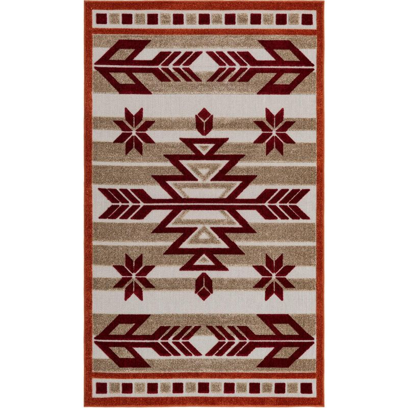 Unique Loom 5' 1 x 8' 0 Burgundy Outdoor Modern Albuquerque Area Rug