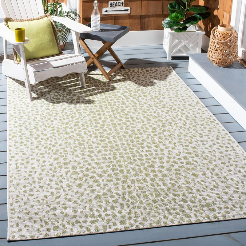 Courtyard CY8505 Power Loomed Indoor/Outdoor Area Rug - Ivory/Sage Green - 5'3"x7'7" - Safavieh.