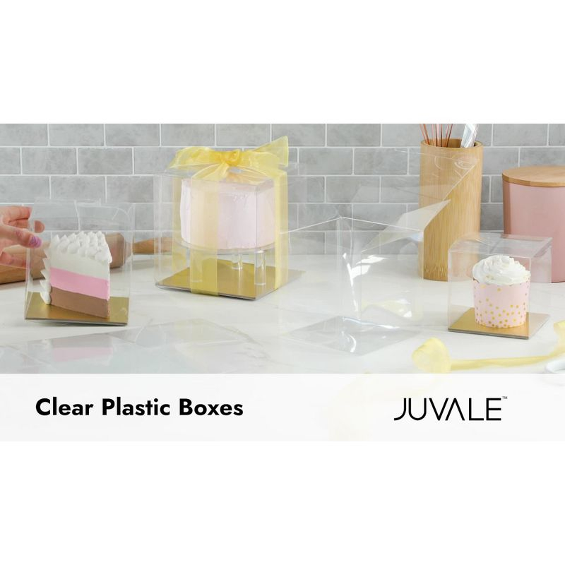 Juvale 50-Pack Clear Gift Boxes - 3x3x3 In Square Plastic Transparent Favor Boxes for Wedding, Baby Shower, Birthday Party