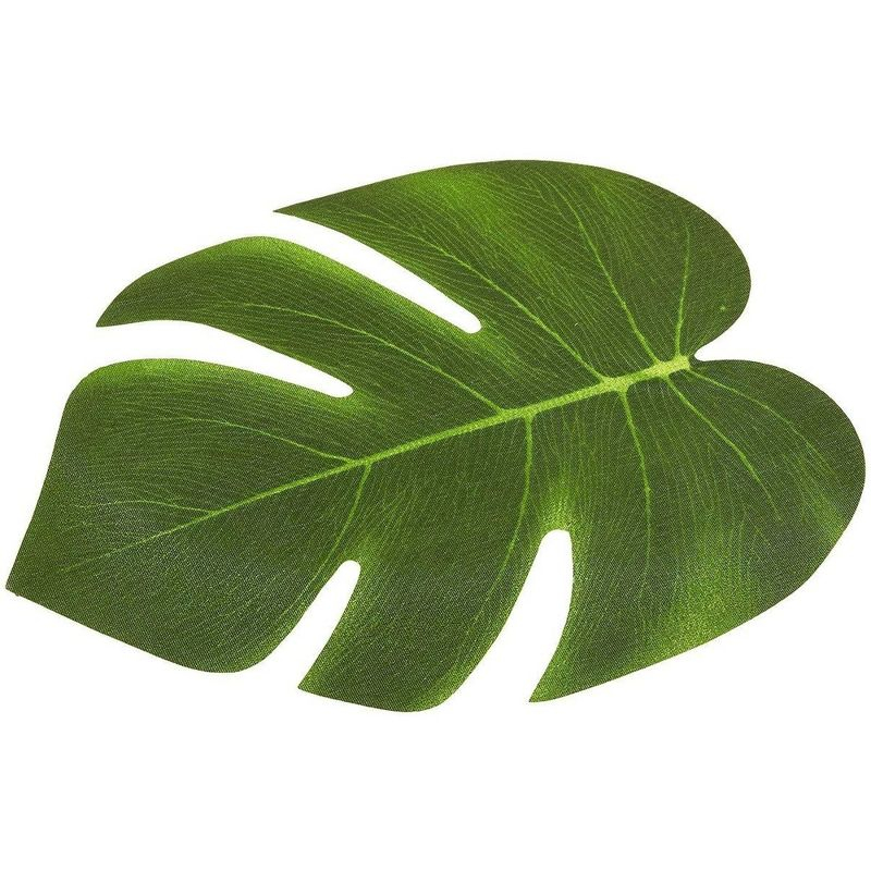 Blue Panda 60 Pieces Artificial Palm Leaves - 8 Inches Tropical Monstera Leaf for Luau Hawaiian Birthday Party Decorations, Safari Jungle Baby Shower