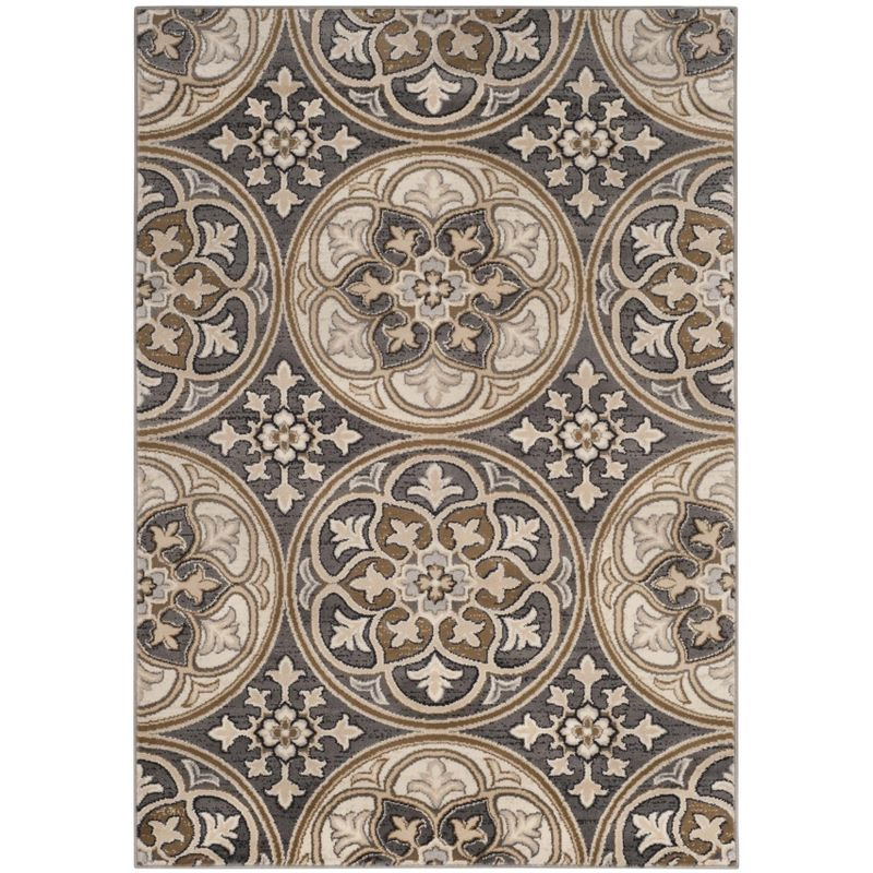 Lyndhurst LNH341 Power Loomed Area Rug - Light Grey/Beige - 5'3"x7'6" - Safavieh