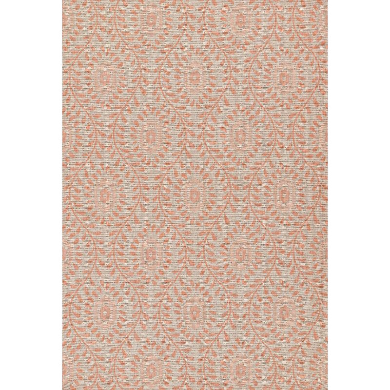 Momeni 8'x10' Riviera Adrian Area Rug Coral: Geometric Pattern, Indoor/Outdoor, Low Pile, Polypropylene, Machine Made