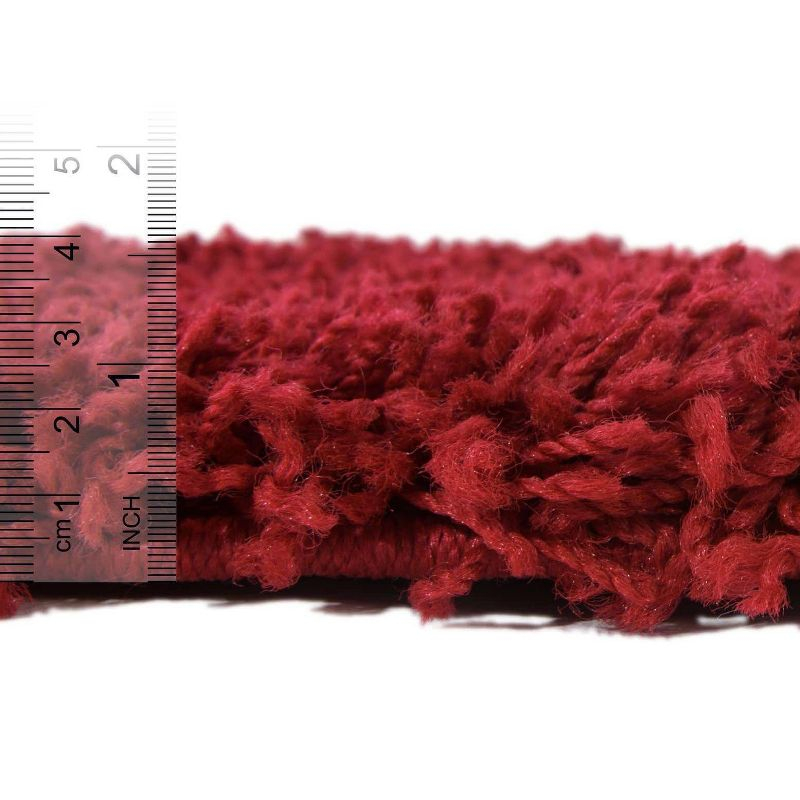 Unique Loom 4' 1 x 6' 1 Solid Shag Cherry Red Area Rug
