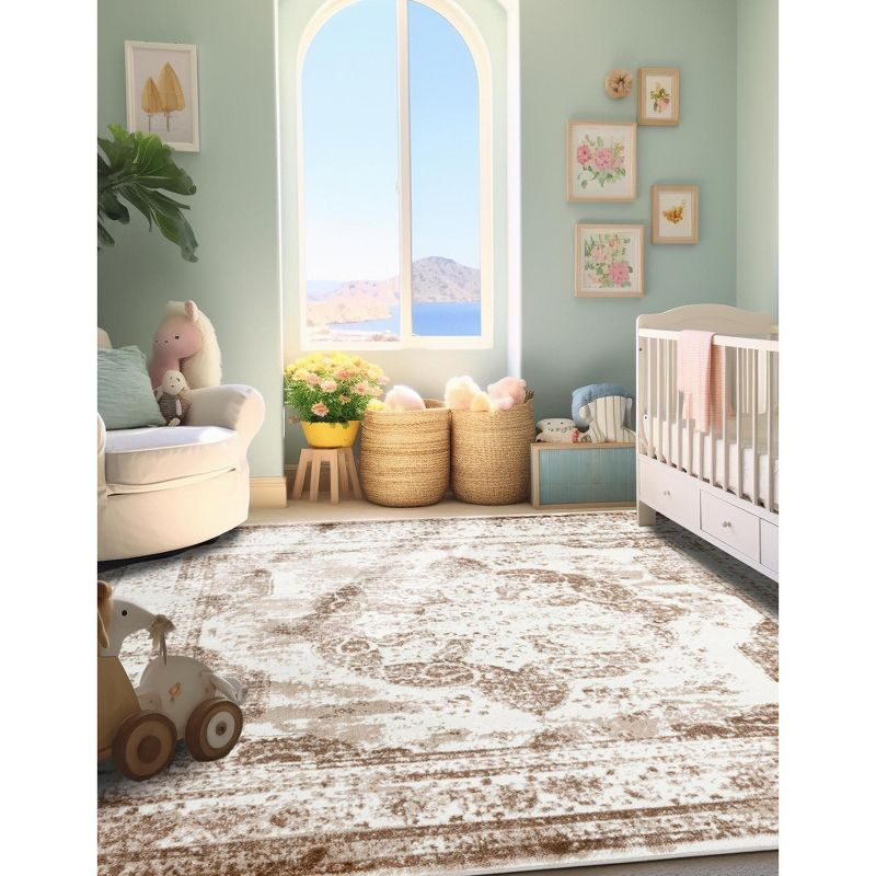 Unique Loom 8' 0 x 8' 0 Sofia Salle Garnier Beige Area Rug