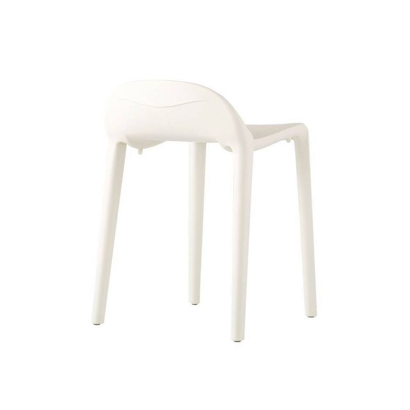 2pc Joyous Short Stools - White - Lagoon: Resin Frame, Mold & UV Resistant, No Assembly Required