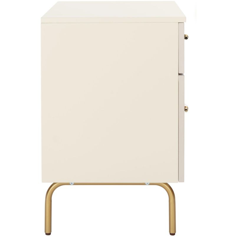 Genevieve 2 Drawer Nightstand - Cream/White Washed - Safavieh.