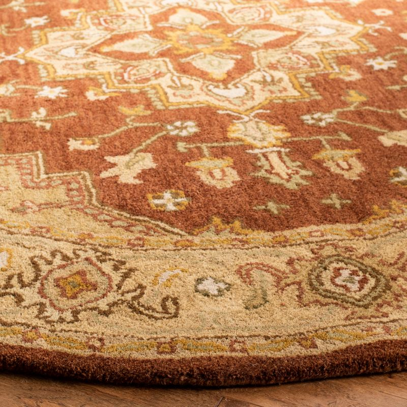 Heritage HG345 Hand Tufted Area Rug - Rust/Gold - 6' Round - Safavieh.