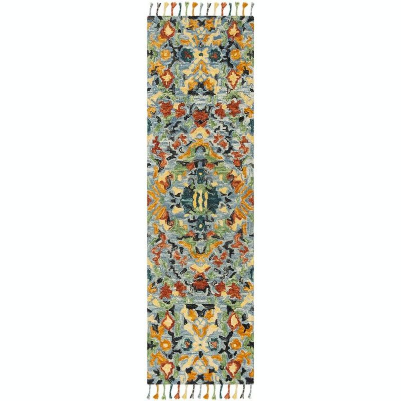 Blossom BLM452 Hand Tufted Runner Rug - Blue/Multi - 2'3"x16' - Safavieh.