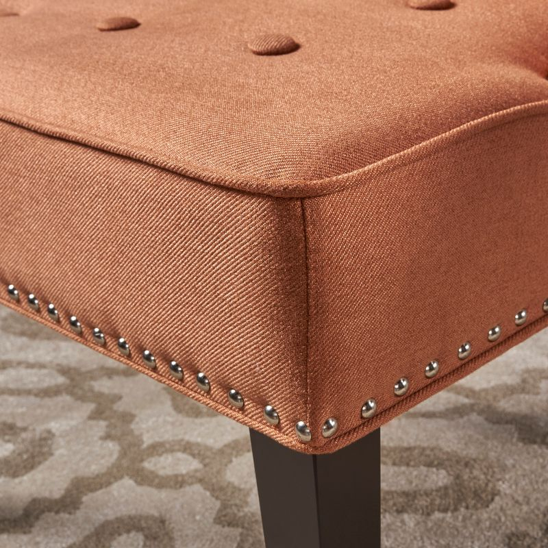 Adelina Occasional Chair - Orange - Christopher Knight Home: Upholstered Vanity Slipper Seat, Polyester Fabric