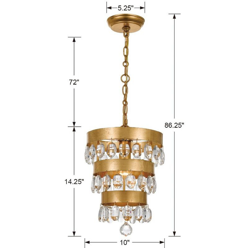 Crystorama Lighting Perla 1 - Light Chandelier in  Antique Gold