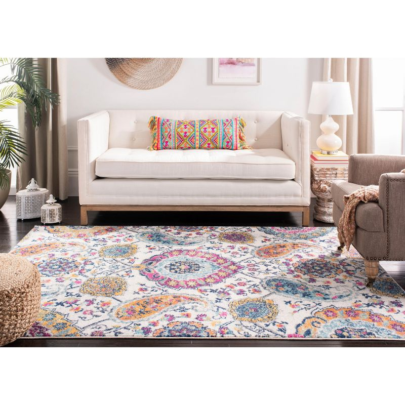 Madison MAD600 Power Loomed Indoor Area Rug - Cream/Multi - 4'x6' - Safavieh