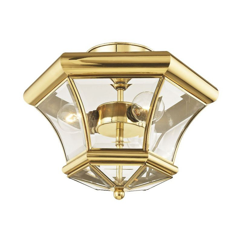 Livex Lighting Monterey 3 - Light Flush Mount in  Polished Brass