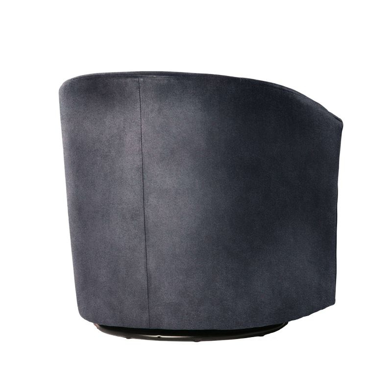 Comfort Pointe Elizabeth Swivel Accent Chair Charcoal: Luxurious Velvet Feel, No Assembly Required