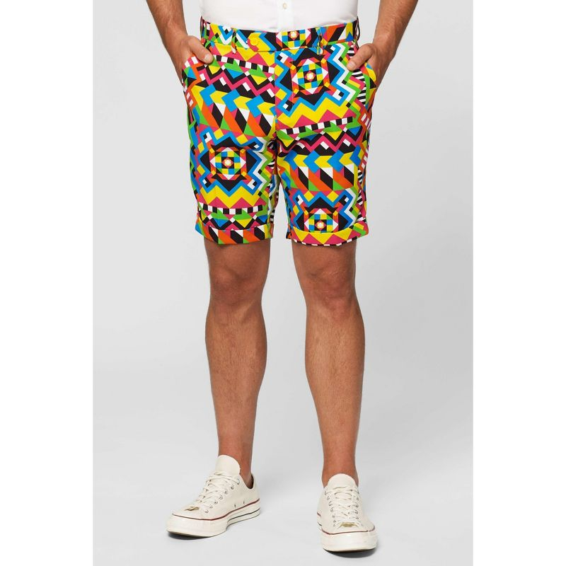 OppoSuits Men's Summer Suit - Festival Outfit - Slim Fit - Includes Short Sleeved Blazer, Shorts and Tie  - Size 44