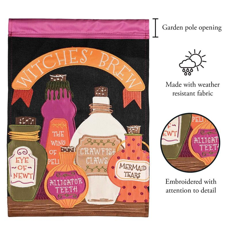 Magnolia Garden Witches Brew Potion Bottles 13 x 18 Inch Polyester Garden Flag