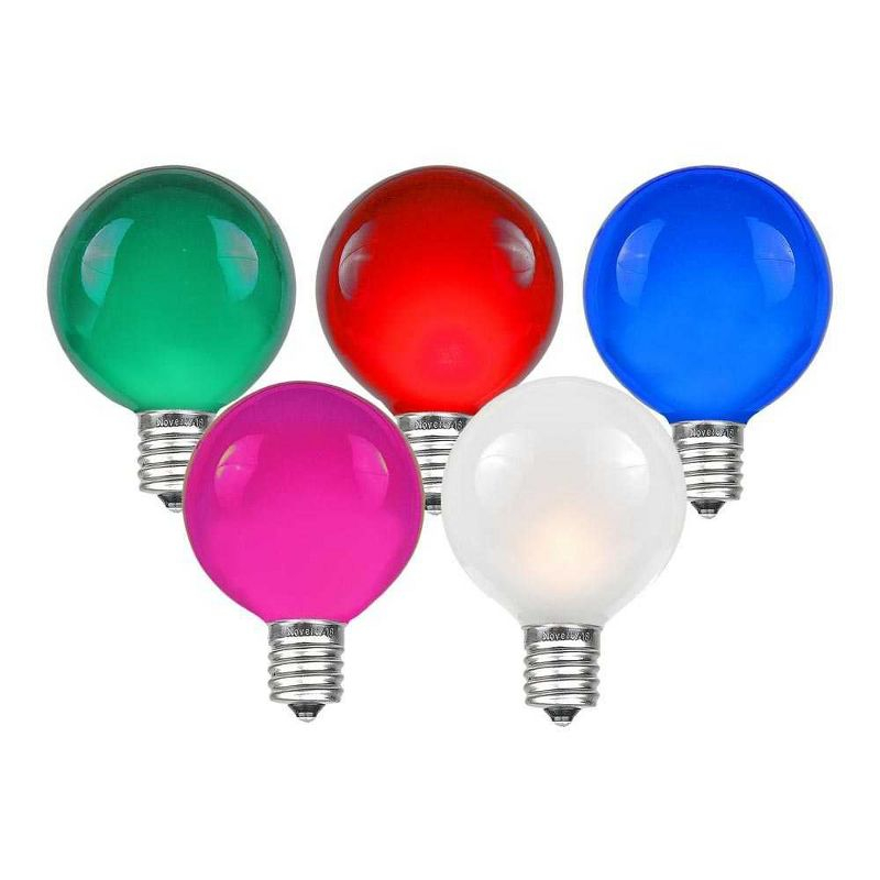 Novelty Lights 100 Feet Multicolored G40 Globe Outdoor Patio String Lights, Brown Wire