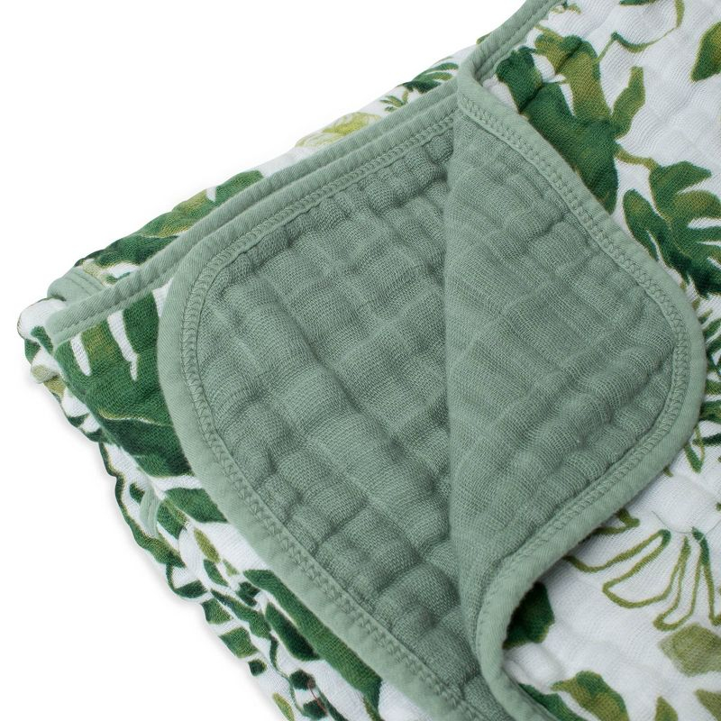 Little Unicorn Cotton Muslin Quilt Blanket - Tropical Leaf