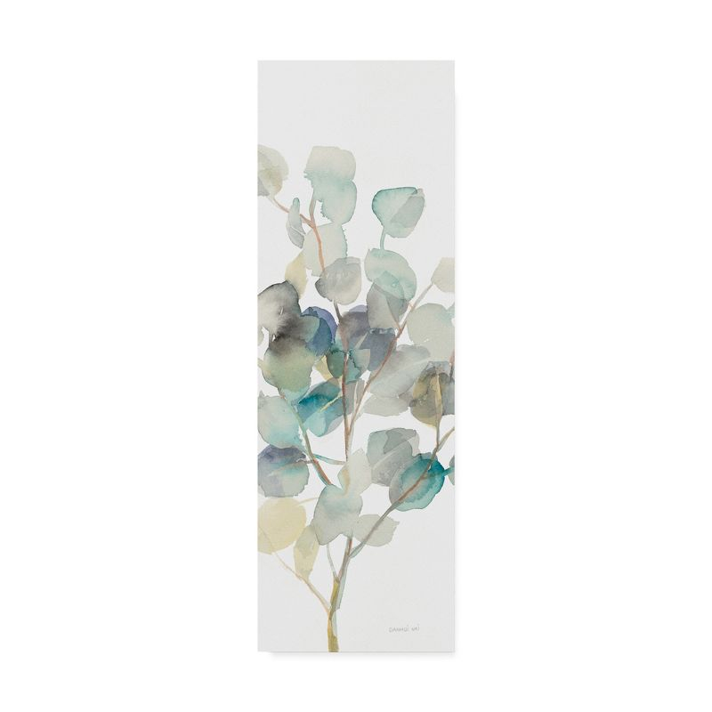 Trademark Fine Art - 8"x24" Danhui Nai 'Eucalyptus III White Crop' Canvas Art