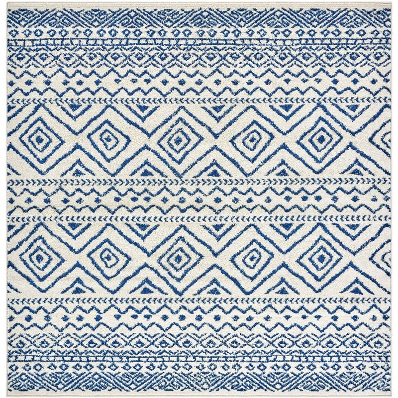 Tulum TUL267 Power Loomed Area Rug - Ivory/Navy - 3'x3' - Safavieh.
