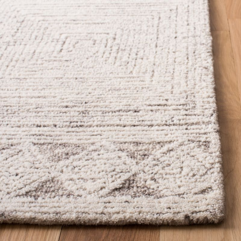 Abstract ABT349 Hand Tufted Area Rug - Ivory/Grey - 6' X 6' Square - Safavieh.
