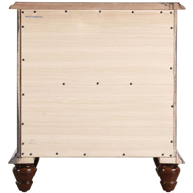 Passion Furniture Summit 5-Drawer Cappuccino Nightstand (27 in. H x 16 in. W x 24 in. D)