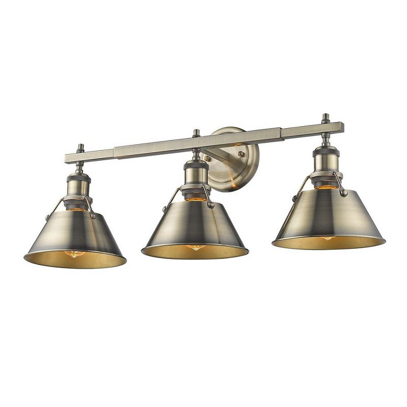 Golden Lighting Orwell 3-Light Vanity Light in Matte Black with Opal Glass