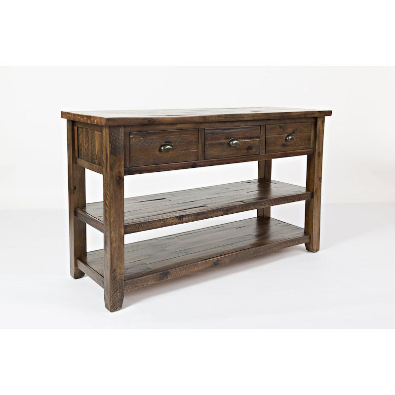 Jofran,Artisan's Craft Rustic Farmhouse Distressed Solid Wood 50" Sofa Table- Gray Color