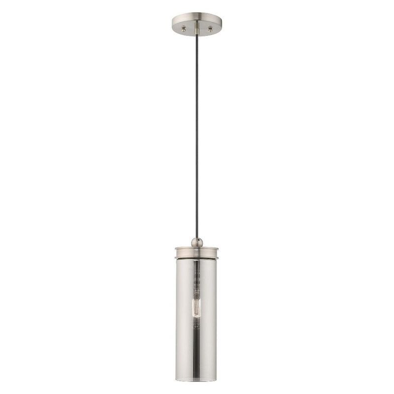 Livex Lighting Art Glass 1 - Light Pendant in  Brushed Nickel
