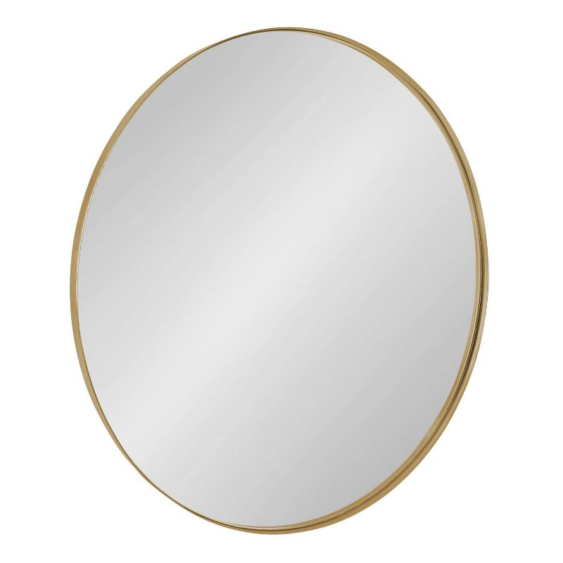 28" Rollo Round Wall Mirror Gold - Kate & Laurel All Things Decor: Modern Style, Metal Frame, No Assembly Required