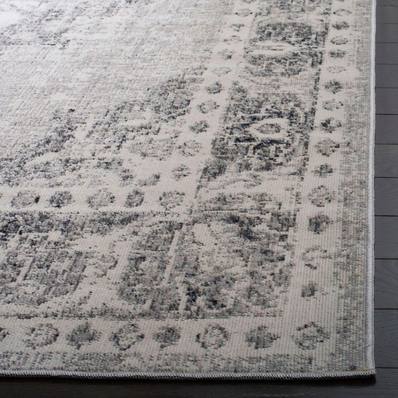 Montage MTG308 Power Loomed Indoor/Outdoor Accent Rug - Grey/Ivory - 4'x6' - Safavieh