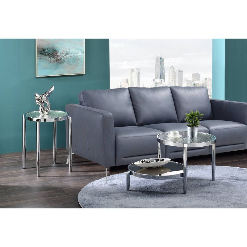 Acme Furniture Abbe Coffee Glass Table Chrome Finish